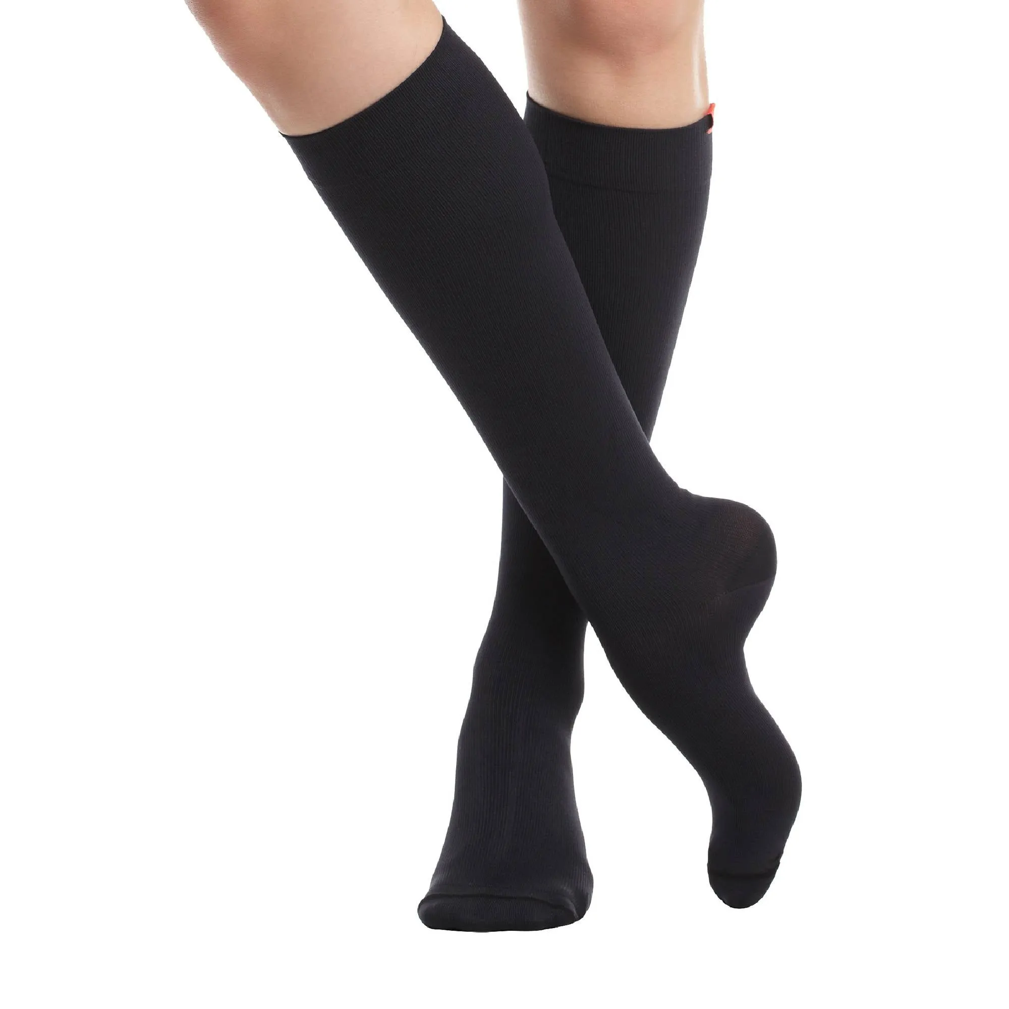 1 Pack Wide Calf Moisture Wicking Nylon Graduated Compression Socks | 30-40 mmHg