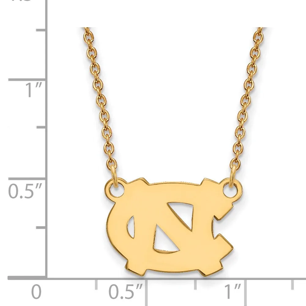 10K Yellow Gold University of North Carolina Small Pendant with Necklace