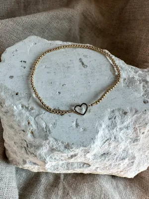 14k Gold Mini Heart Bracelet