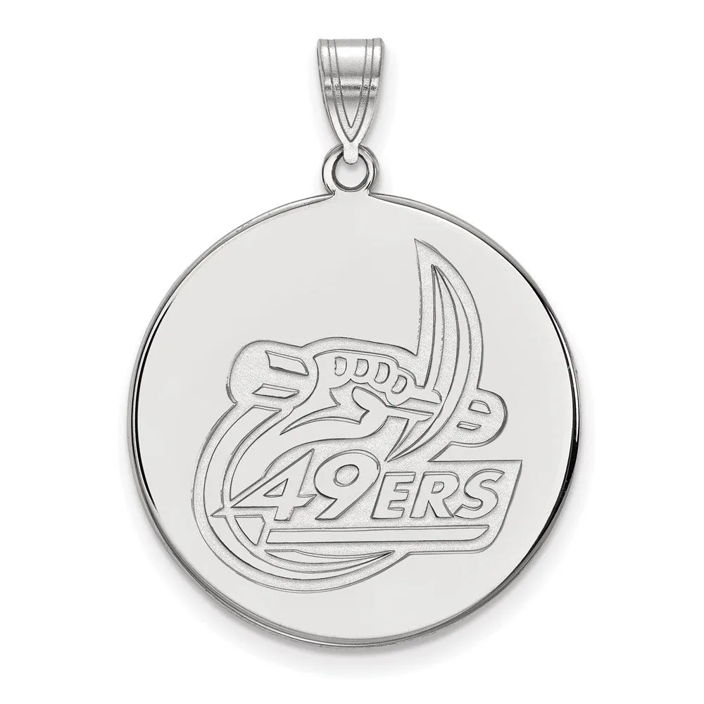 14K White Gold U of North Carolina at Charlotte XL Disc Pendant