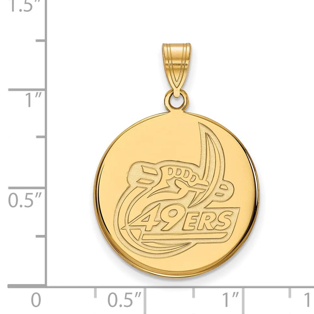 14K Yellow Gold U of North Carolina at Charlotte Large Disc Pendant
