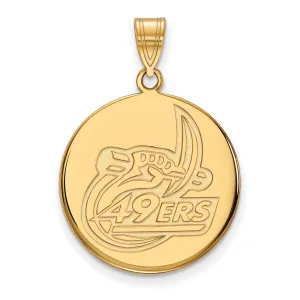 14K Yellow Gold U of North Carolina at Charlotte Large Disc Pendant