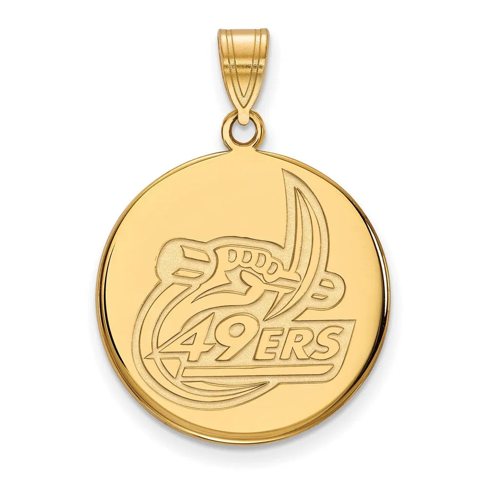 14K Yellow Gold U of North Carolina at Charlotte Large Disc Pendant