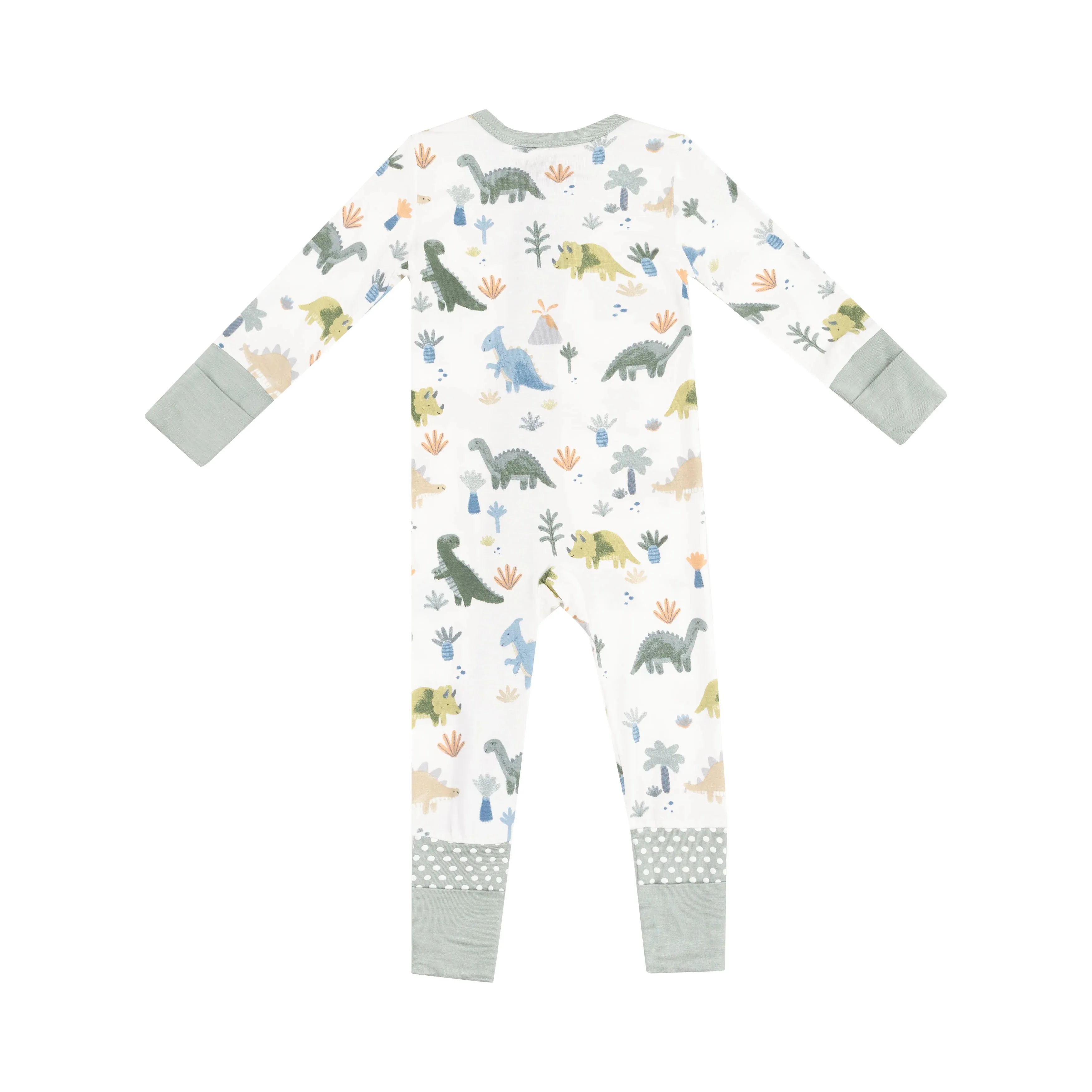 2 WAY ZIPPER ROMPER - SOFT DINOS