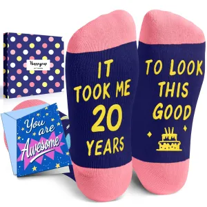 20th Birthday Gifts Socks Ideas for Women - Socks for 20 Year Olds Women Men, Best Gifts for 20 Year Olds, 20th Birthday Socks