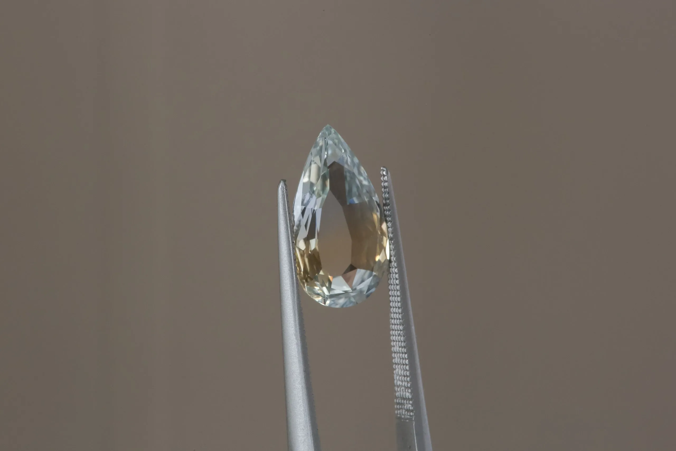 2.59 Carat Natural Pale Blue and Yellow Modified Pear Cut Sapphire
