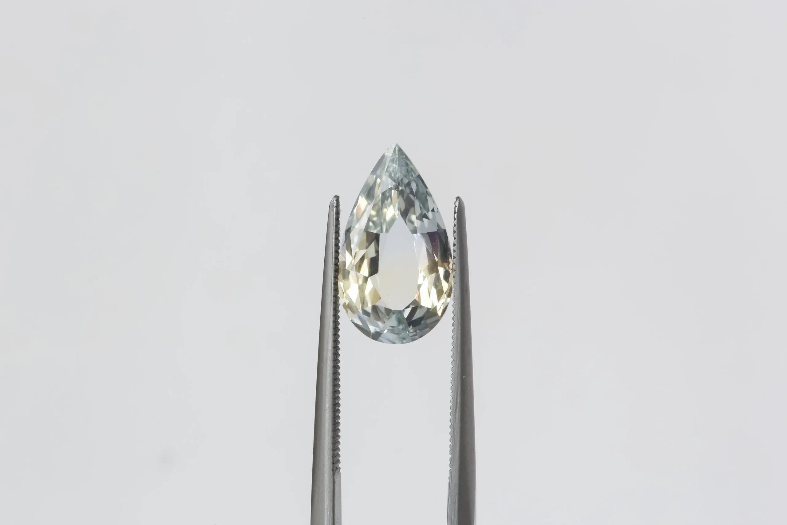 2.59 Carat Natural Pale Blue and Yellow Modified Pear Cut Sapphire