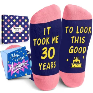 30th Years Old Birthday Gifts for Women - Socks for 30 Year Olds, Best Gifts for 30 Year Old Woman Man, Gift Ideas for 30 Year Olds