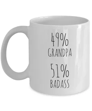 49% Grandpa 51% Badass Mug Coffee Cup Funny Gift For Father’s Day