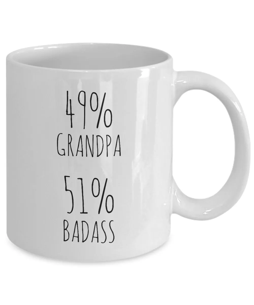 49% Grandpa 51% Badass Mug Coffee Cup Funny Gift For Father’s Day
