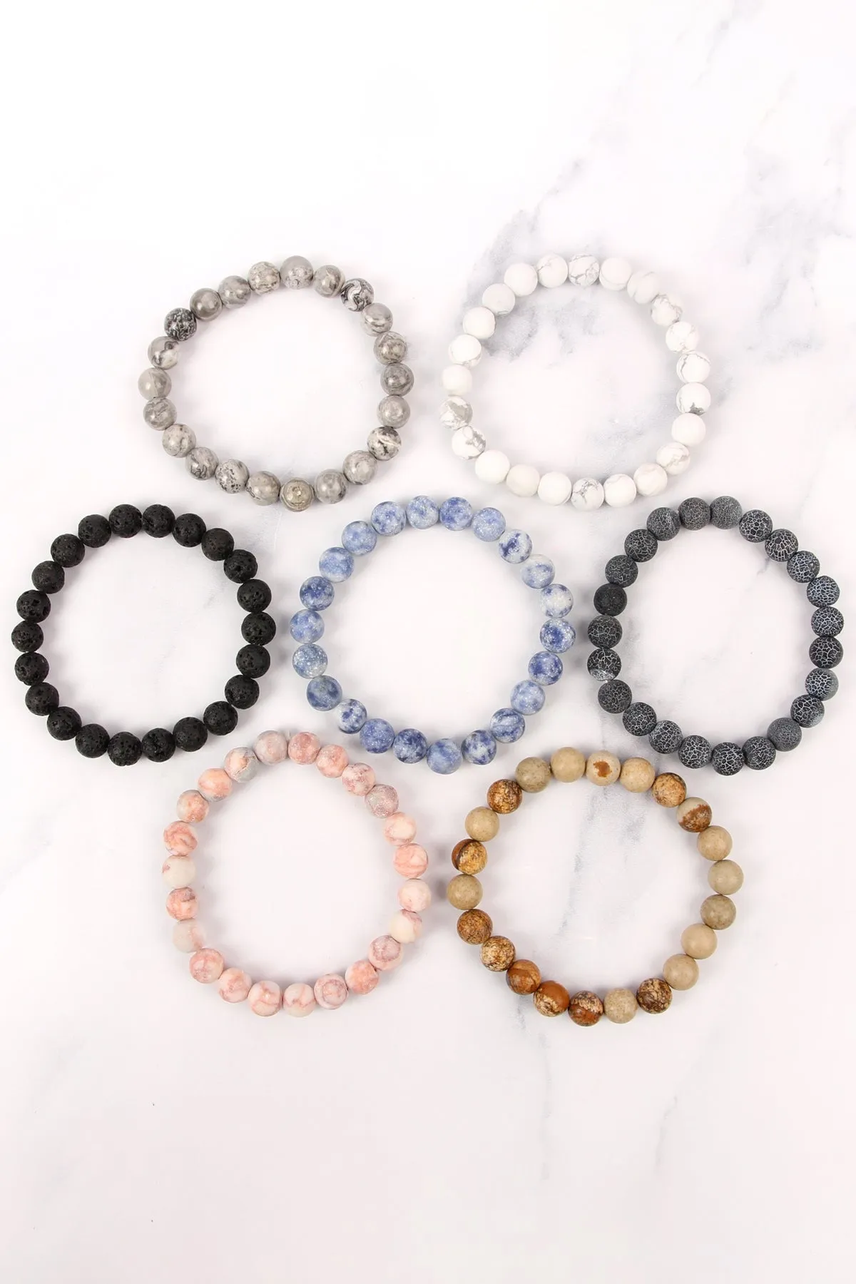 8mm NATURAL BEAD STRETCH BRACELET