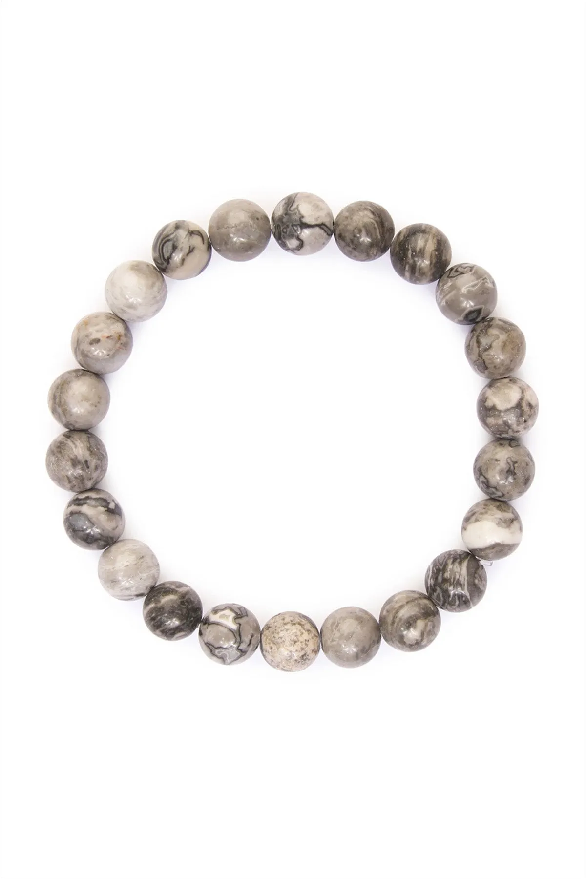 8mm NATURAL BEAD STRETCH BRACELET