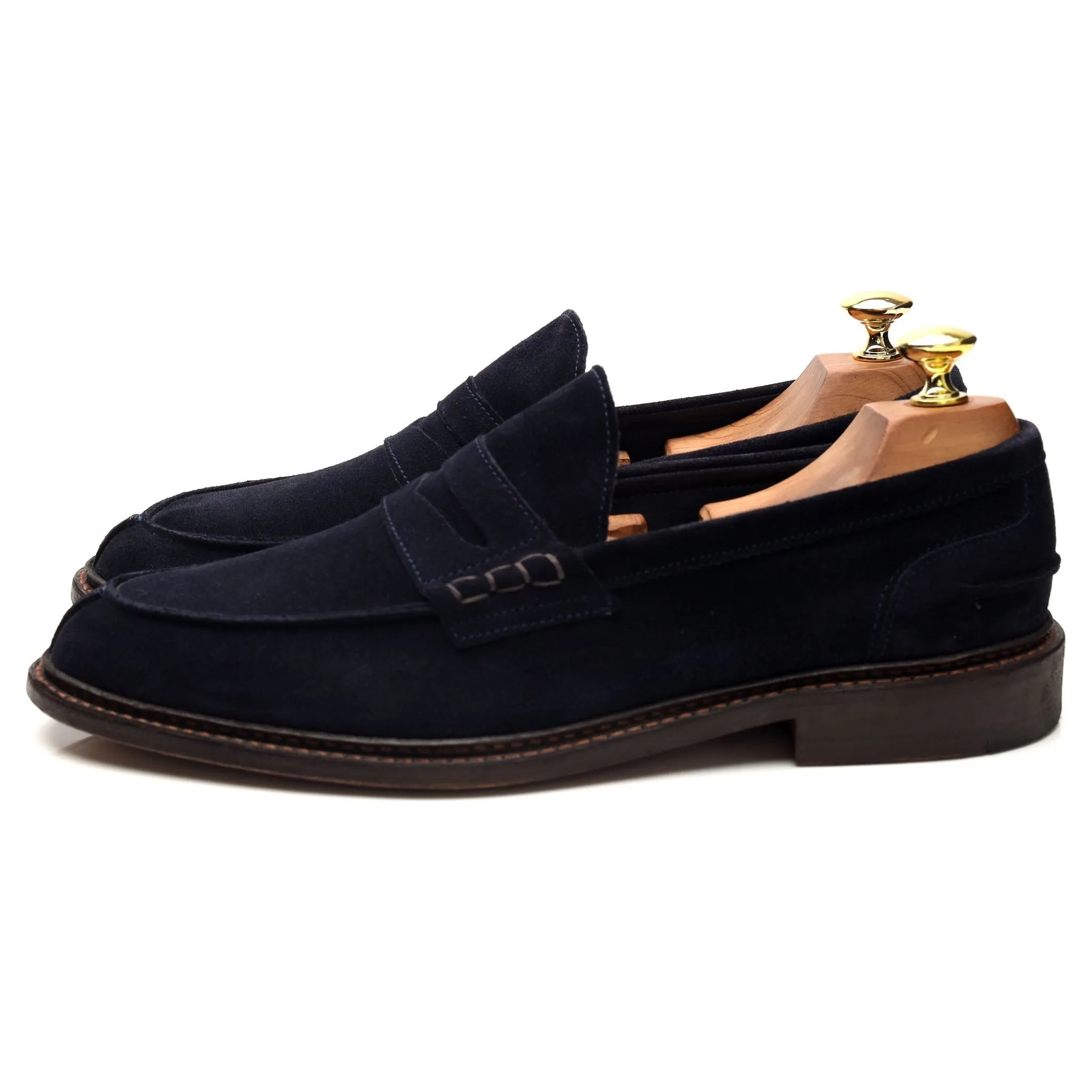 'Adam' Navy Blue Suede Loafers UK 8.5