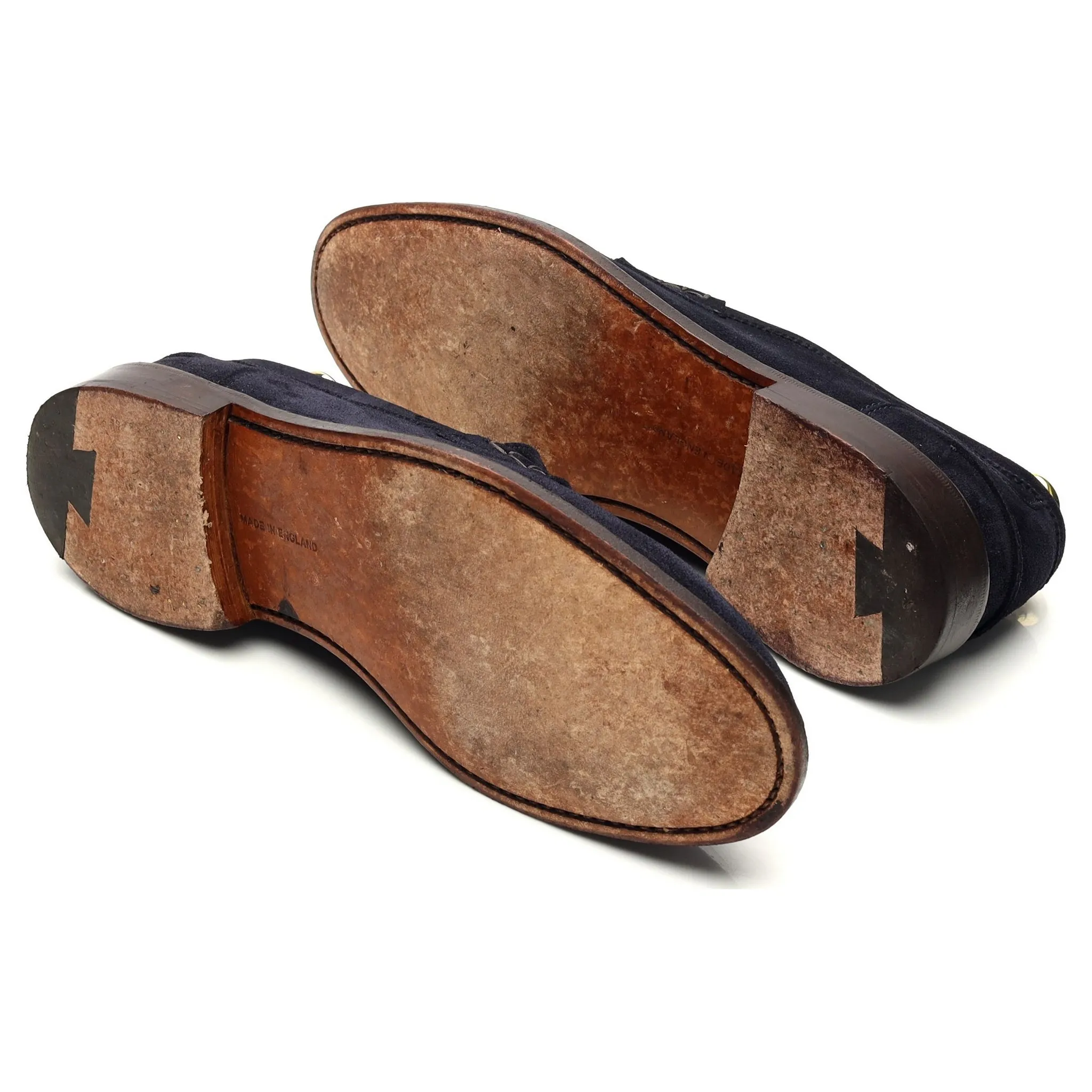 'Adam' Navy Blue Suede Loafers UK 8.5