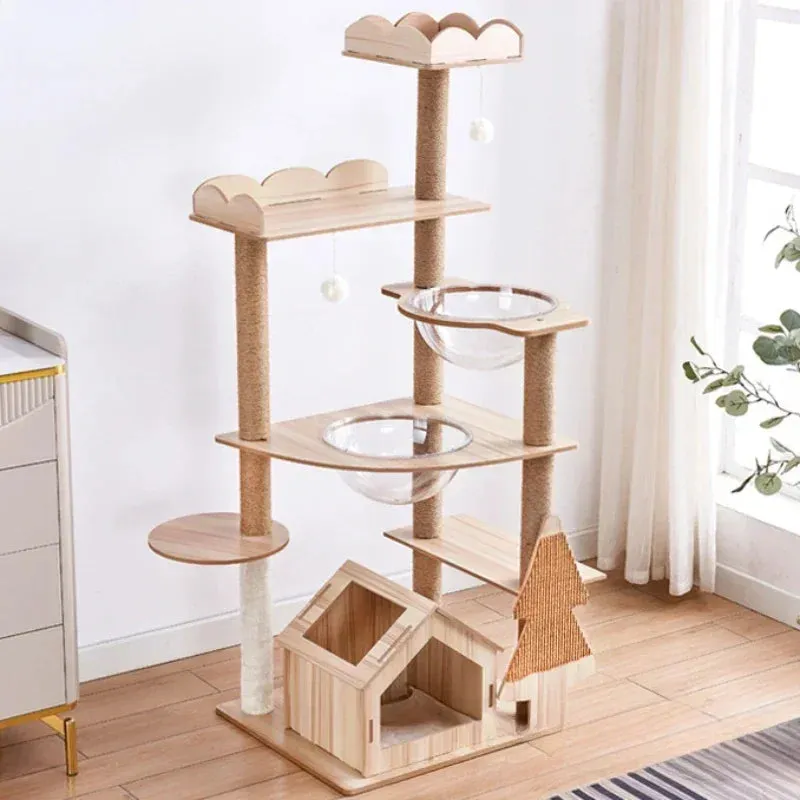 Adjustable Multi-Level Floor Cat Tower