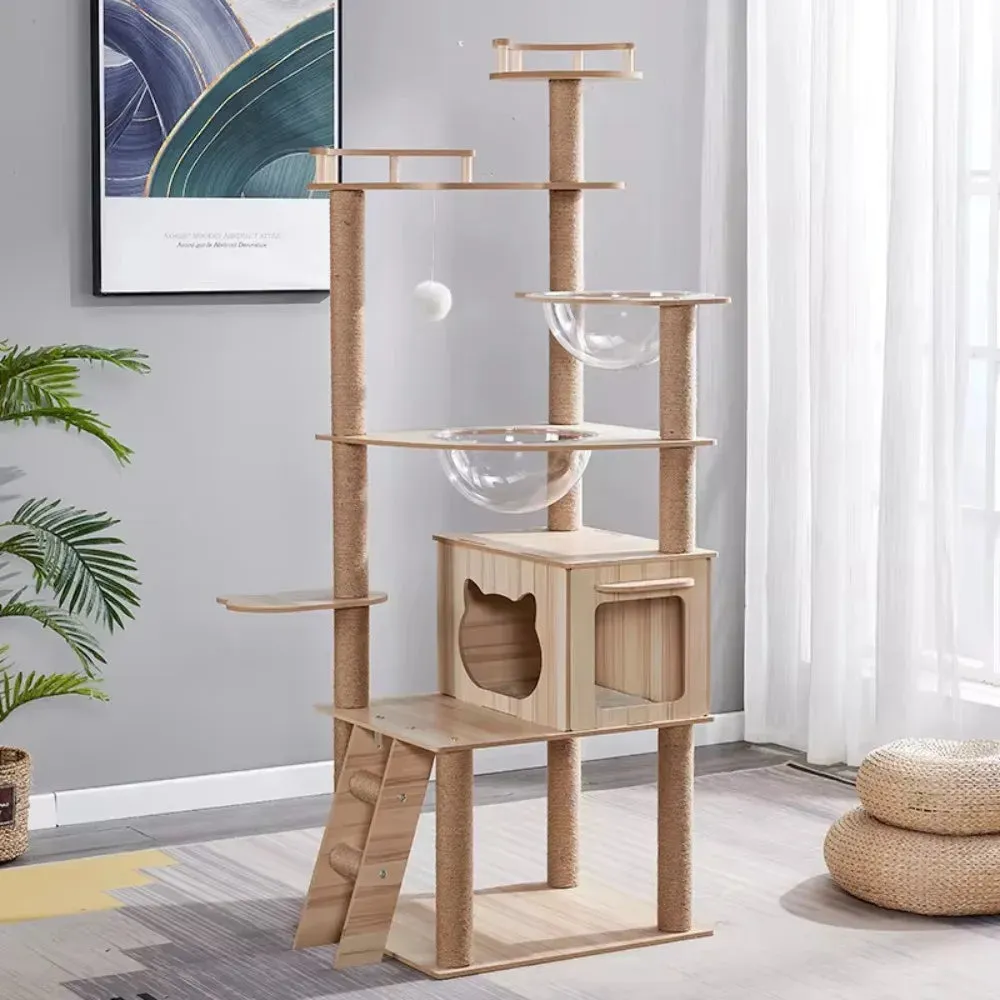 Adjustable Multi-Level Floor Cat Tower