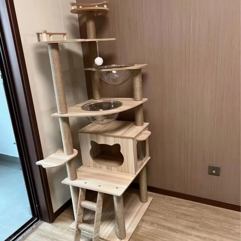 Adjustable Multi-Level Floor Cat Tower