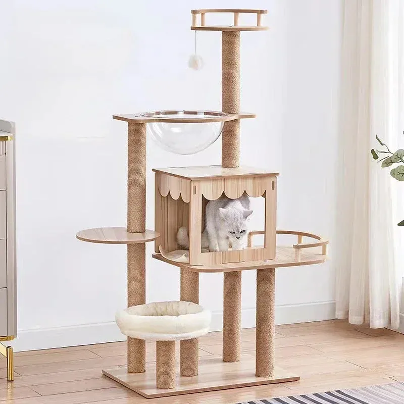 Adjustable Multi-Level Floor Cat Tower