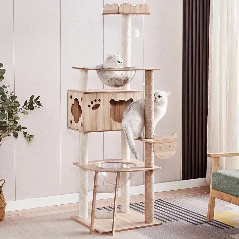 Adjustable Multi-Level Floor Cat Tower