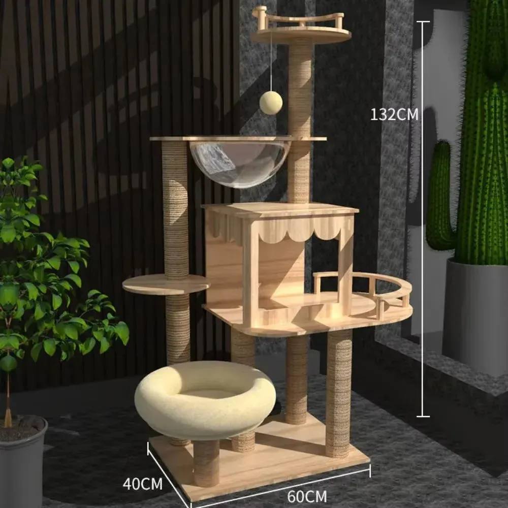 Adjustable Multi-Level Floor Cat Tower