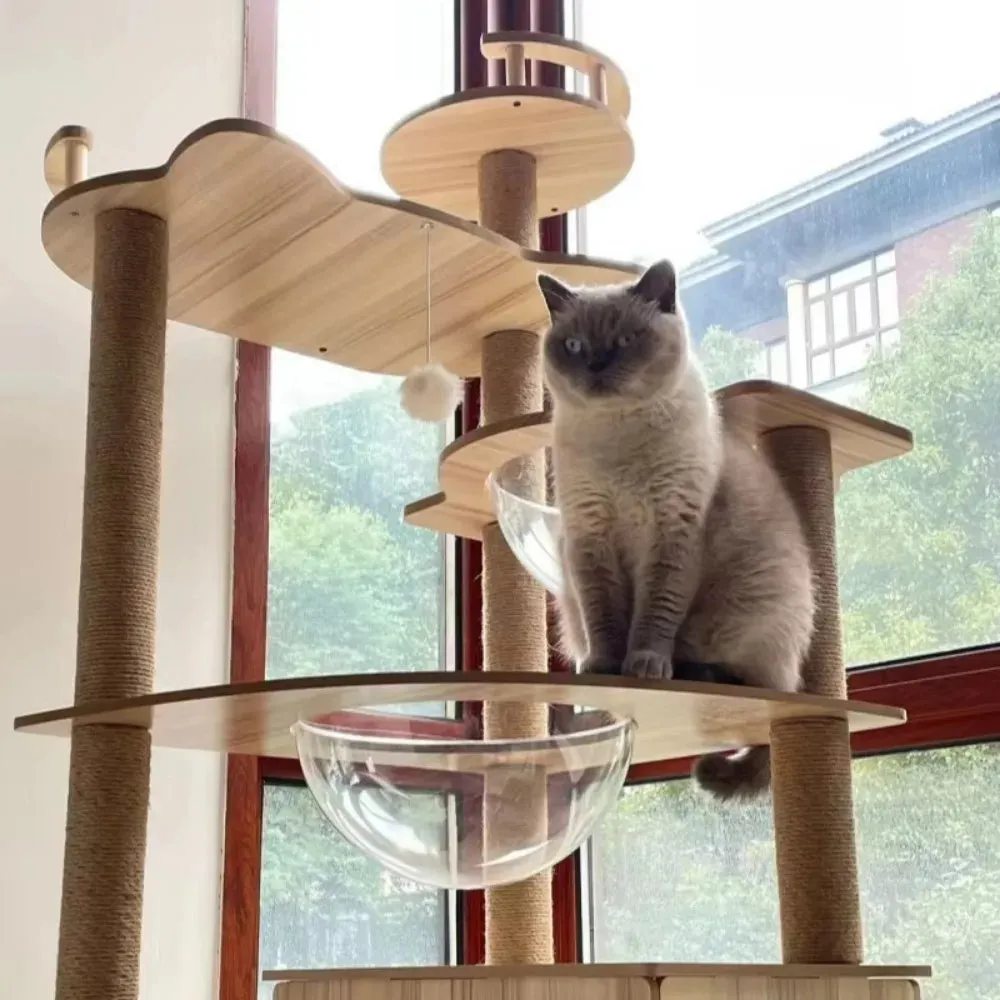 Adjustable Multi-Level Floor Cat Tower
