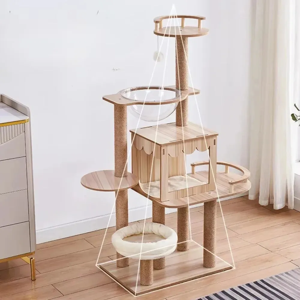 Adjustable Multi-Level Floor Cat Tower