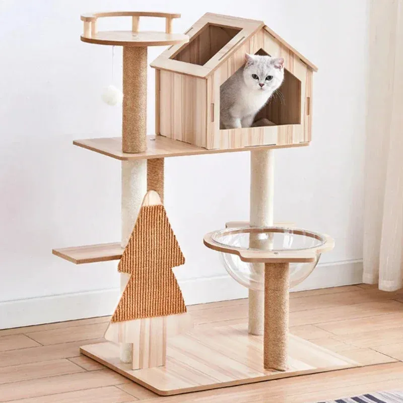 Adjustable Multi-Level Floor Cat Tower