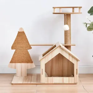 Adjustable Multi-Level Floor Cat Tower