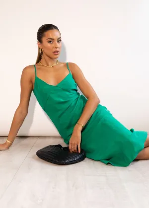 Aimlee Cupro Maxi Dress - Emerald