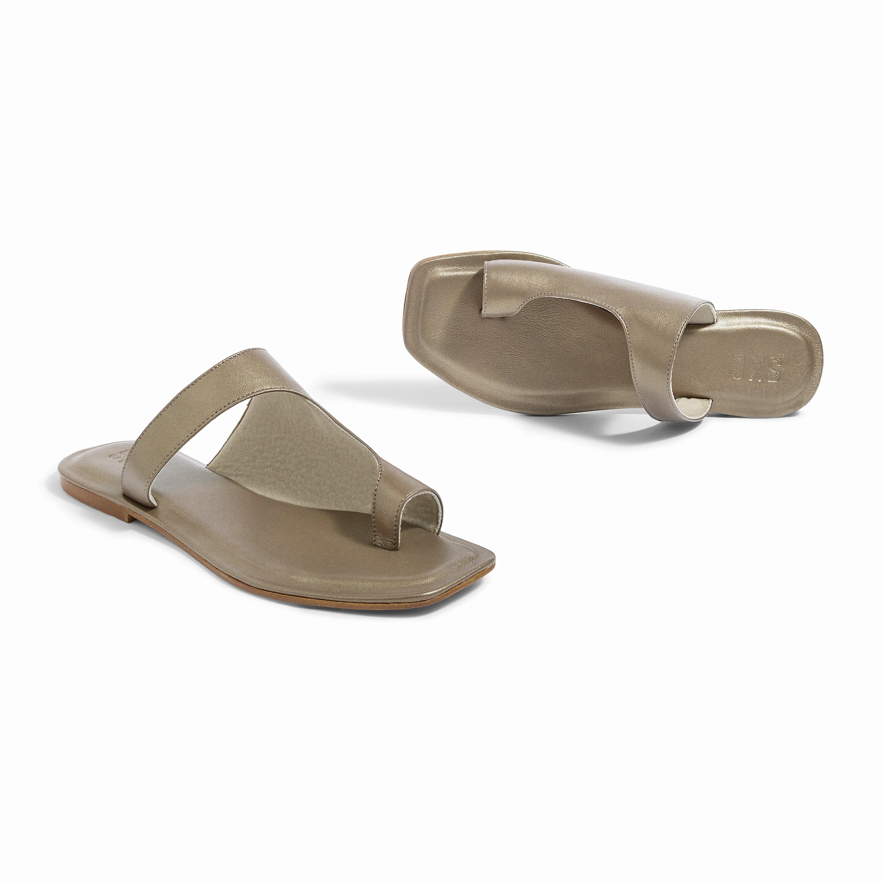 Amalfi Bronze Flat Sandals For Women