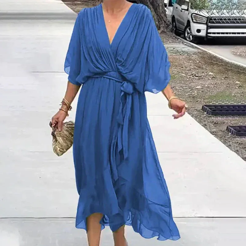 ANNELLA | ELEGANT SUMMER DRESS WITH RUFFLES