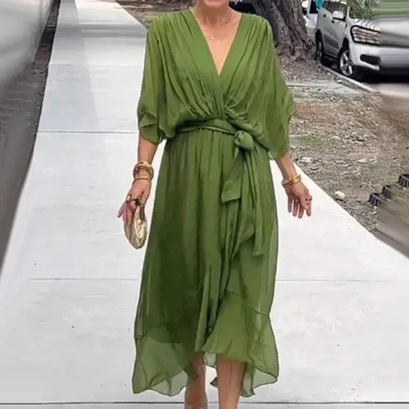 ANNELLA | ELEGANT SUMMER DRESS WITH RUFFLES