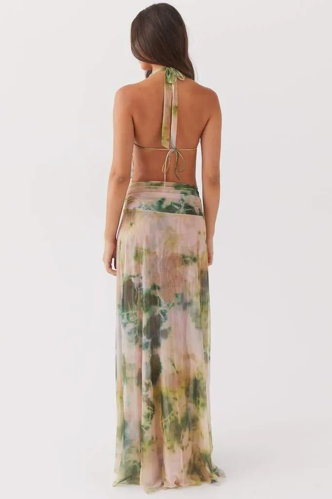 Antoine Printed Halterneck Maxi Dress