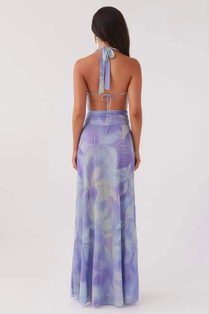 Antoine Printed Halterneck Maxi Dress