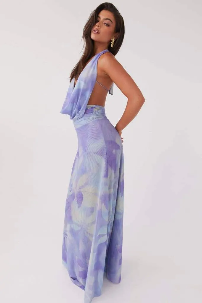 Antoine Printed Halterneck Maxi Dress