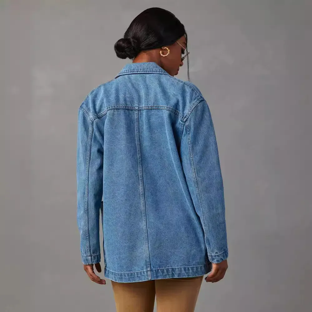 Aspire Oversized Long Sleeve Denim Blazer Jacket