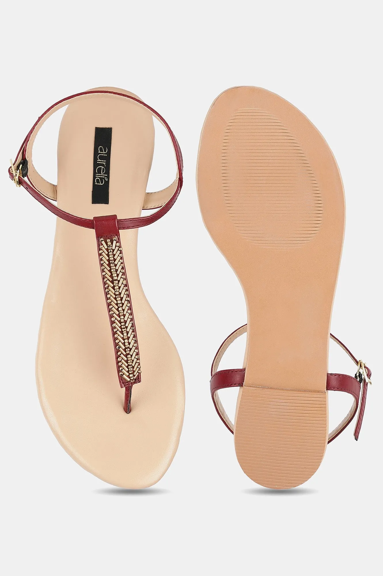 Aurelia Embroidery Almond Toe Flat-Zjerry