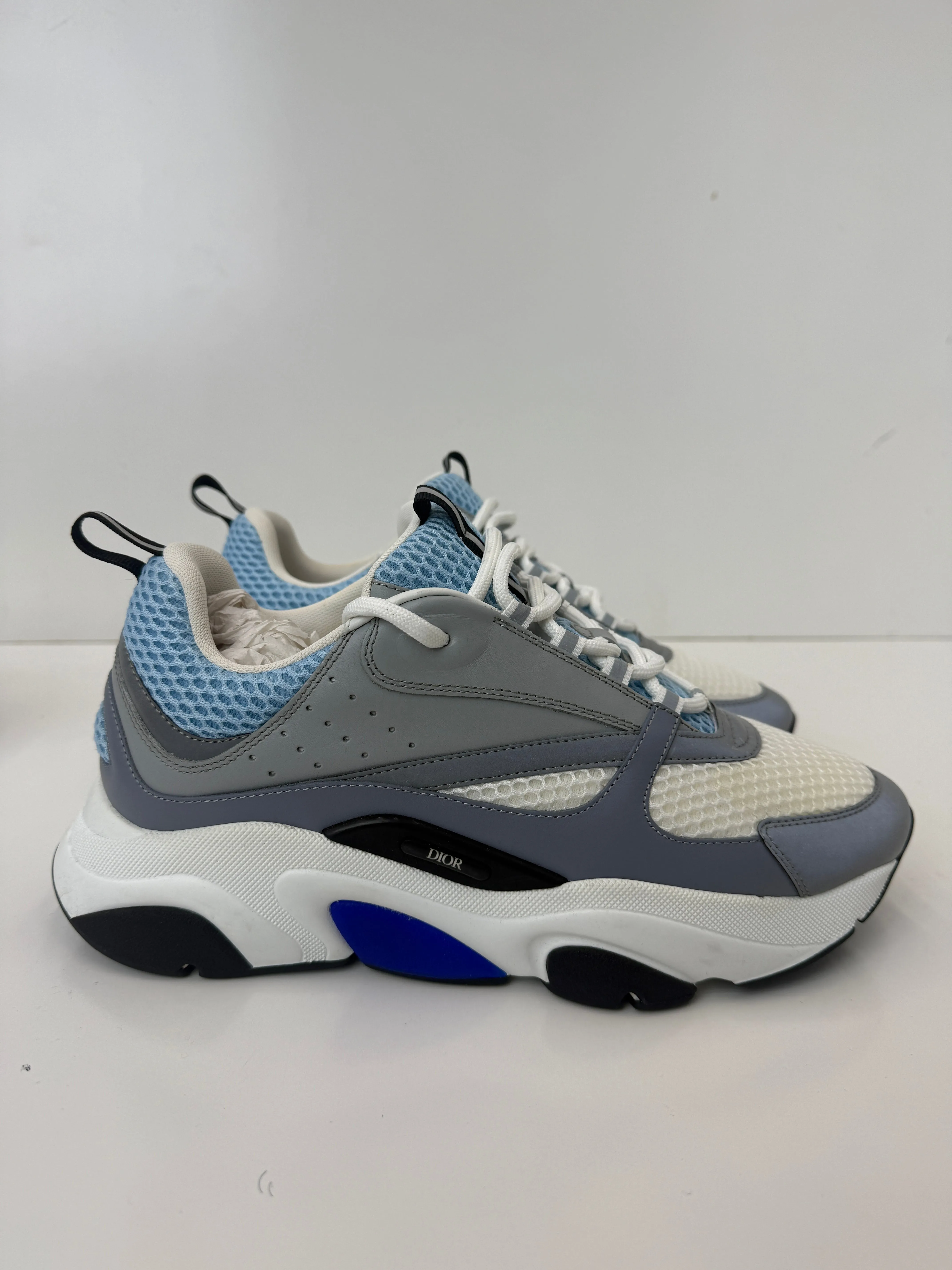 B22 SNEAKER White/light blue  Technical Mesh and Calfskin