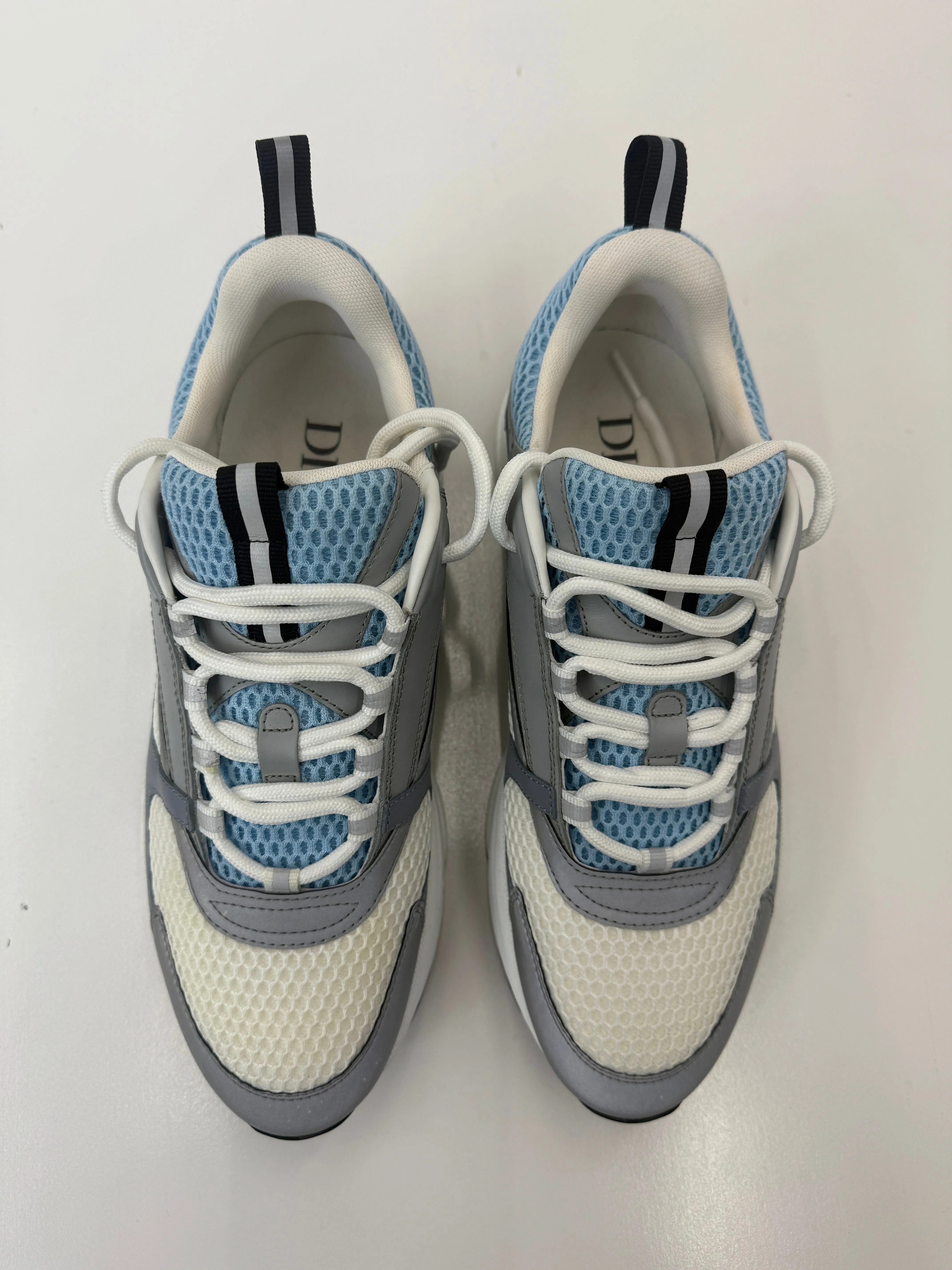 B22 SNEAKER White/light blue  Technical Mesh and Calfskin