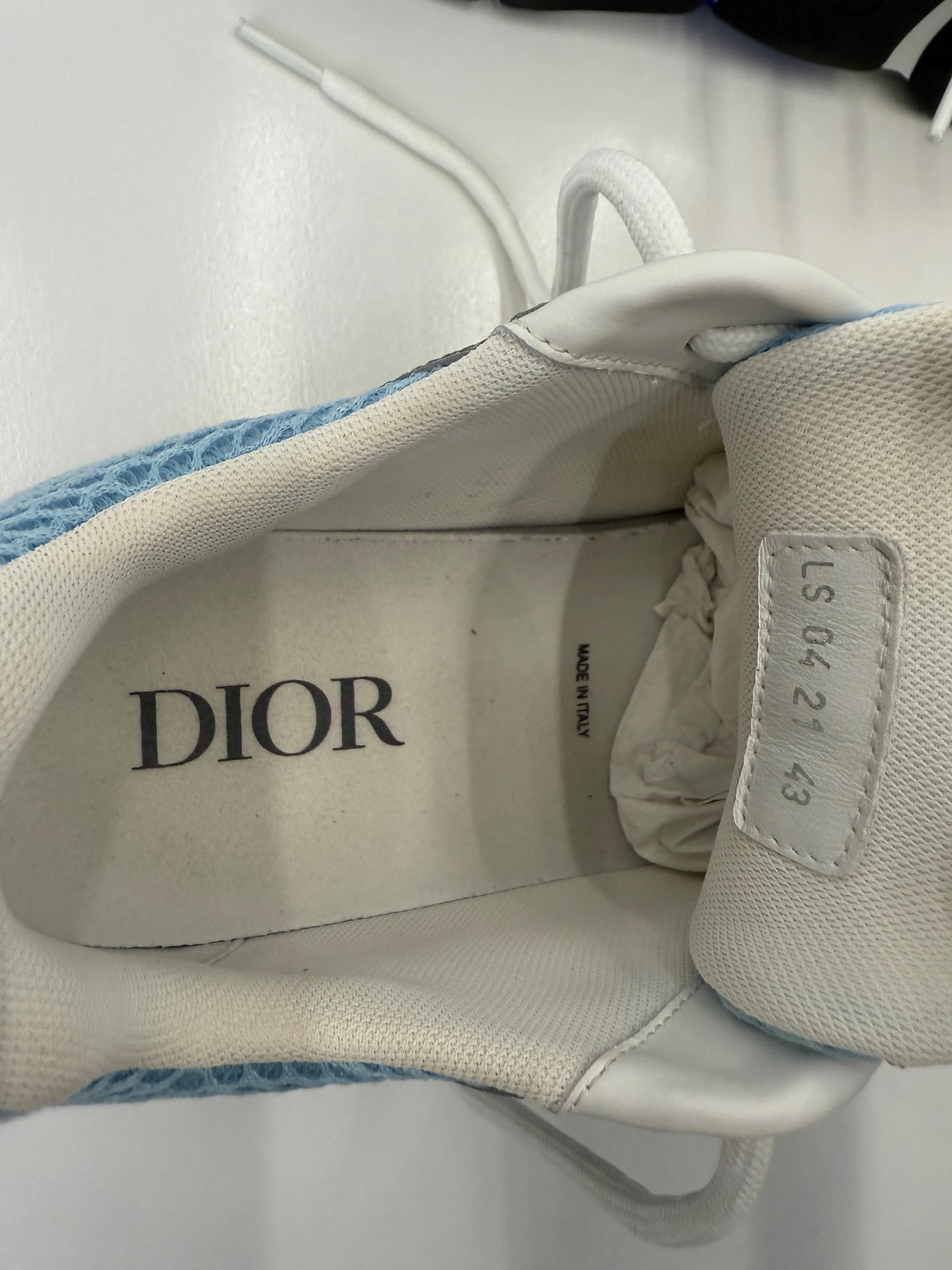 B22 SNEAKER White/light blue  Technical Mesh and Calfskin