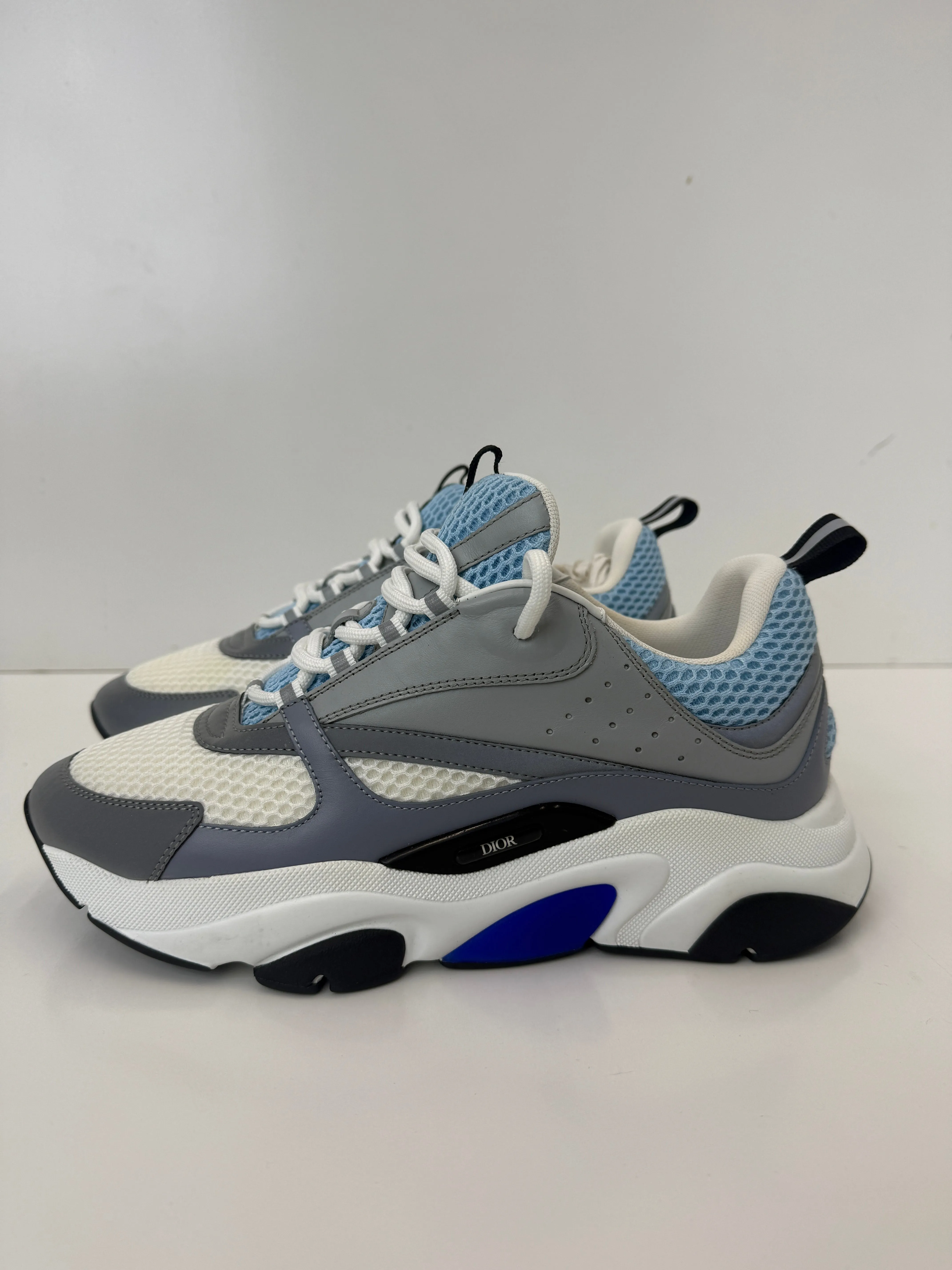 B22 SNEAKER White/light blue  Technical Mesh and Calfskin