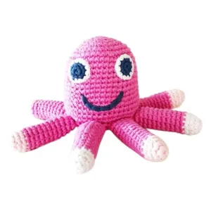 Baby Rattle - Octopus Soft Pink