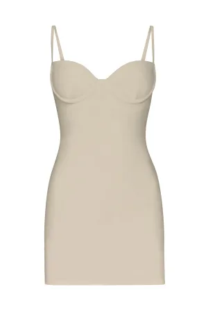 Balconette Underwire Mini Dress in Stretch Linen