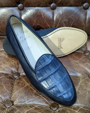 Belgian Loafer - Blue Croc & Deer, UK 9