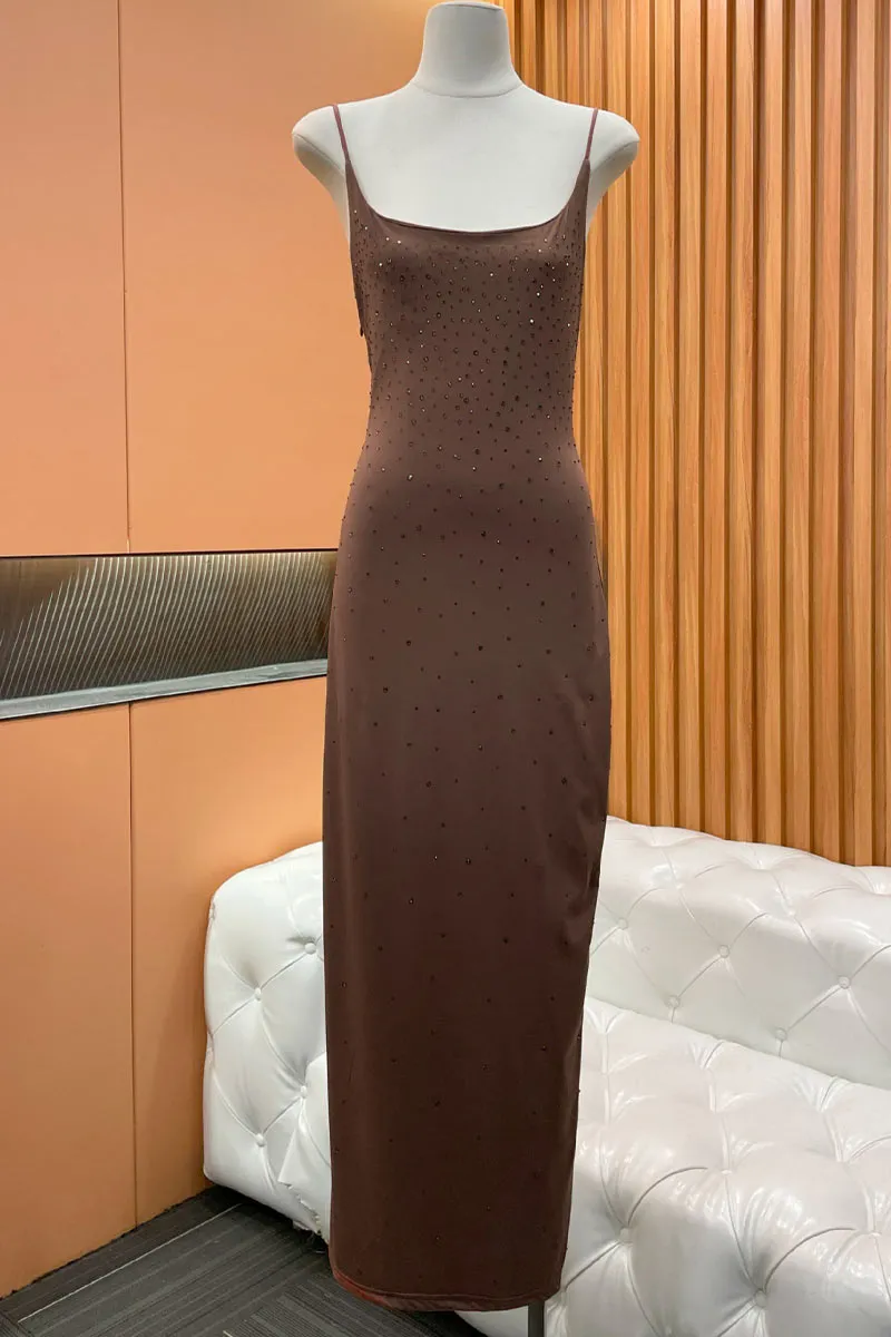 BL0397 Rhinestones Cami Long Dress