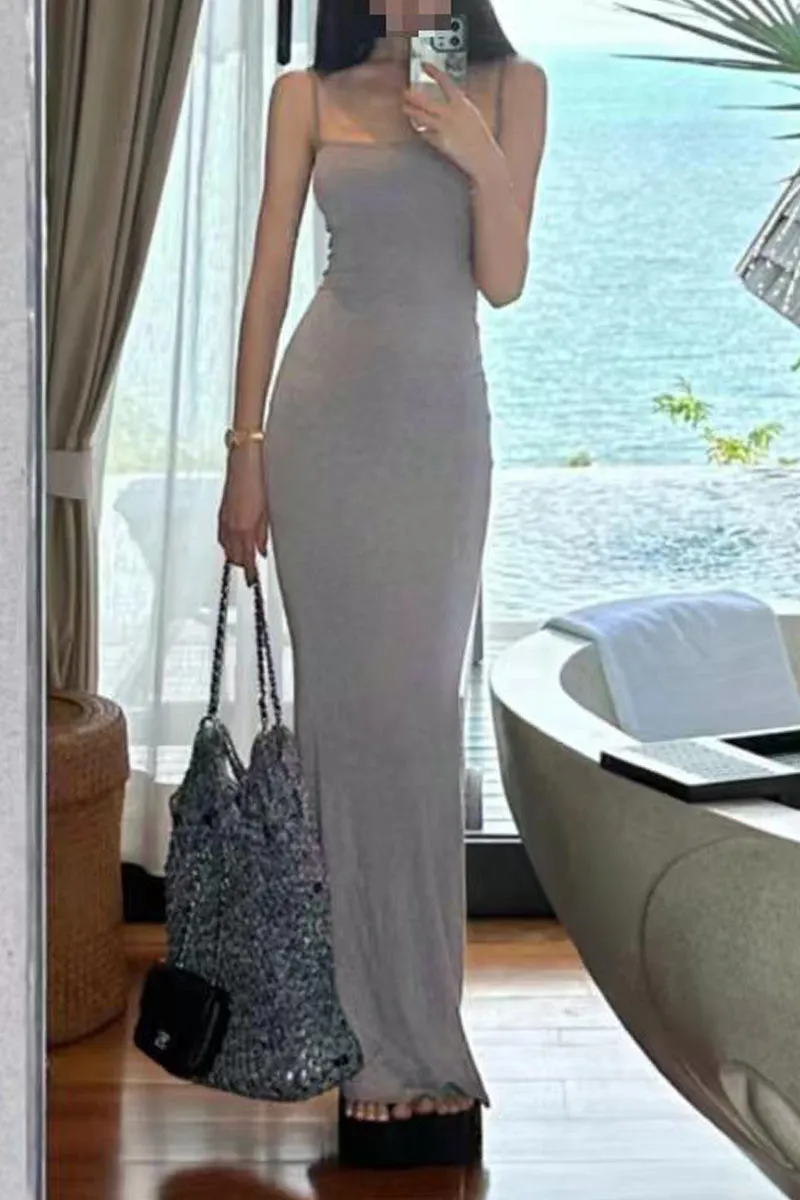 BL0398 Cami Sole Fitted Long Dress