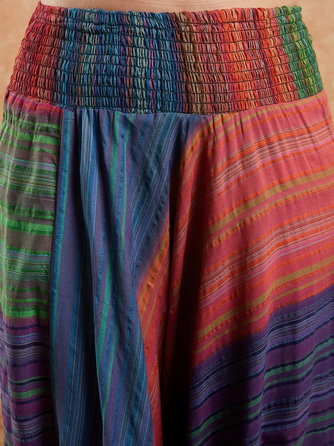 Blue Multi Colour Harem Pant