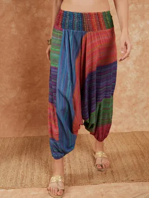 Blue Multi Colour Harem Pant