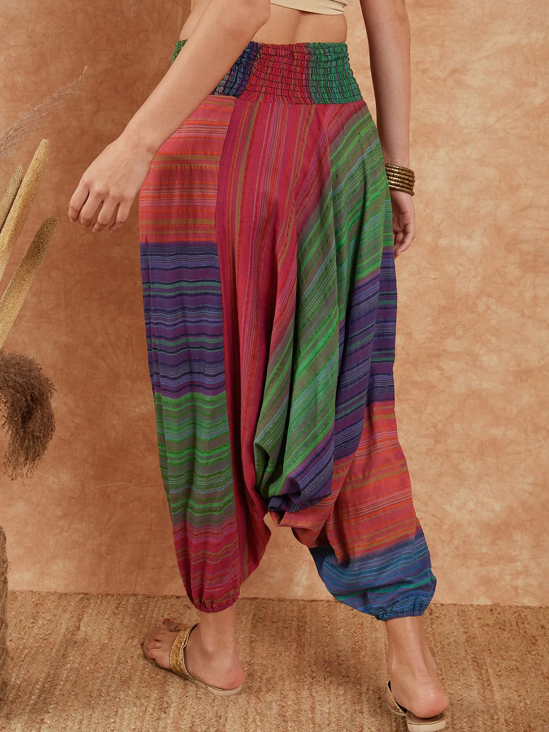 Blue Multi Colour Harem Pant