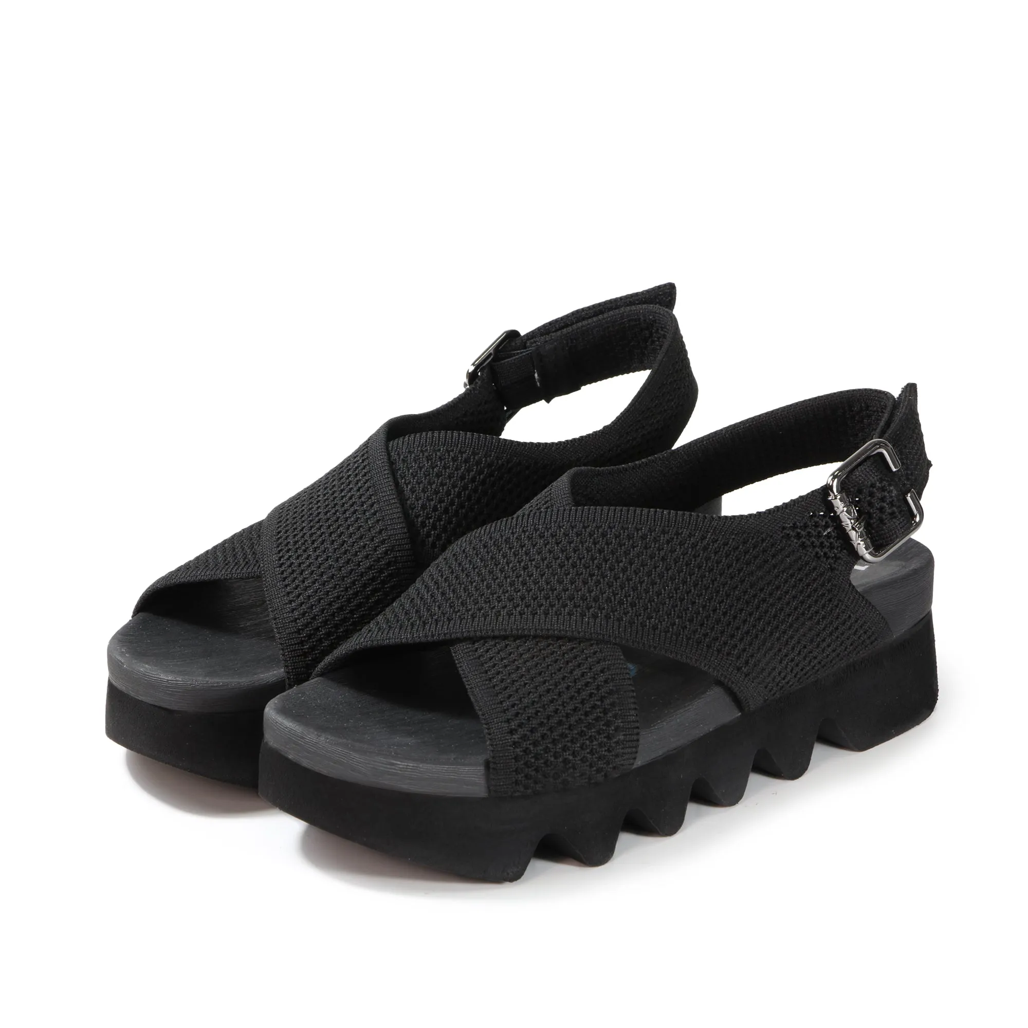 Capri Knit Strappy Sandals (Nero)